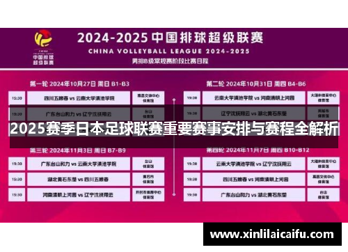 2025赛季日本足球联赛重要赛事安排与赛程全解析
